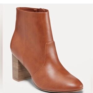 Old Navy Cognac Block Heel Ankle Boot